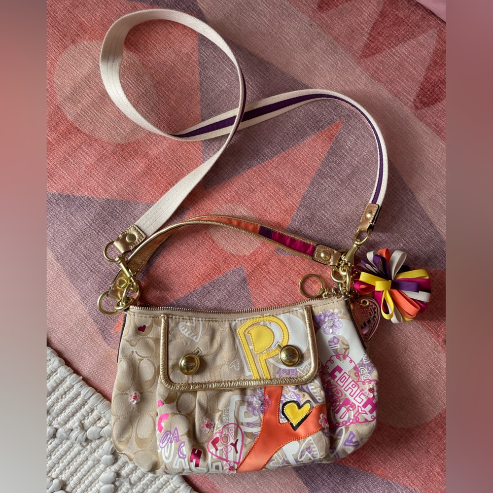 Coach Poppy Bag w/Charms and Double Straps - Picture 5 of 8